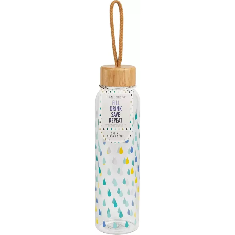 Klaaspudel Cambridge CM06991 550 ml bambusest kaanega