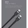 USB-C – USB-C kaabel Orsen S53, 1 m, 3 A, punane