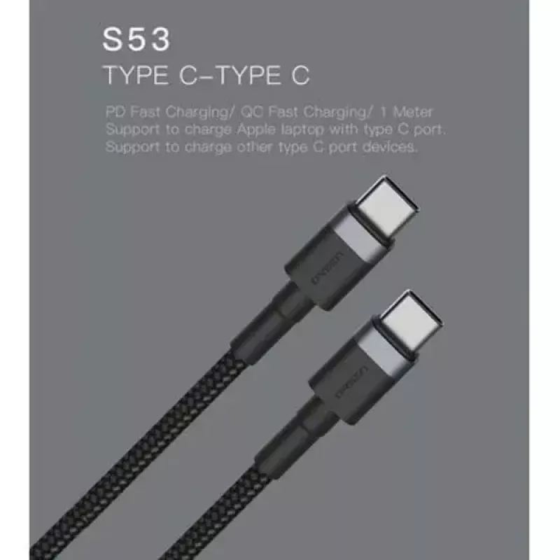 USB-C – USB-C kaabel Orsen S53, 1 m, 3 A, punane