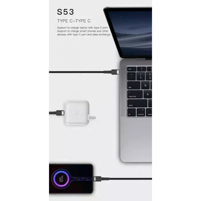USB-C – USB-C kaabel Orsen S53, 1 m, 3 A, punane