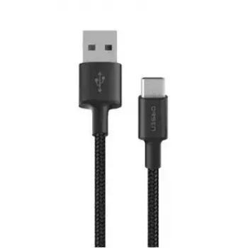 USB-A - USB-C kaabel Orsen S9C 1 m, 2,1 A, must