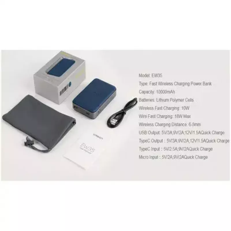Kaasaskantav akupank Orsen EW35 10000mAh