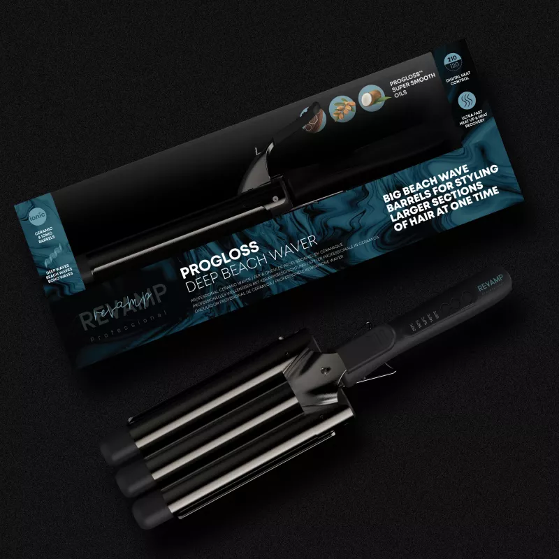Revamp Progloss Deep Beach Waver tekstureerimistangid Warm Must 3 m
