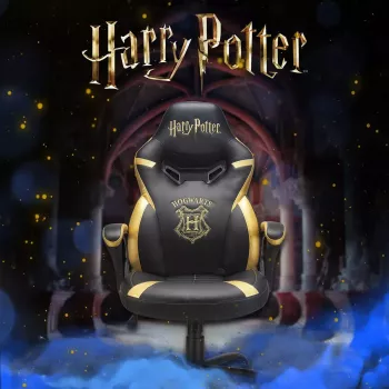 PC gaming chair Subsonic Junior Hogwarts Upholstered padded seat Must kollane