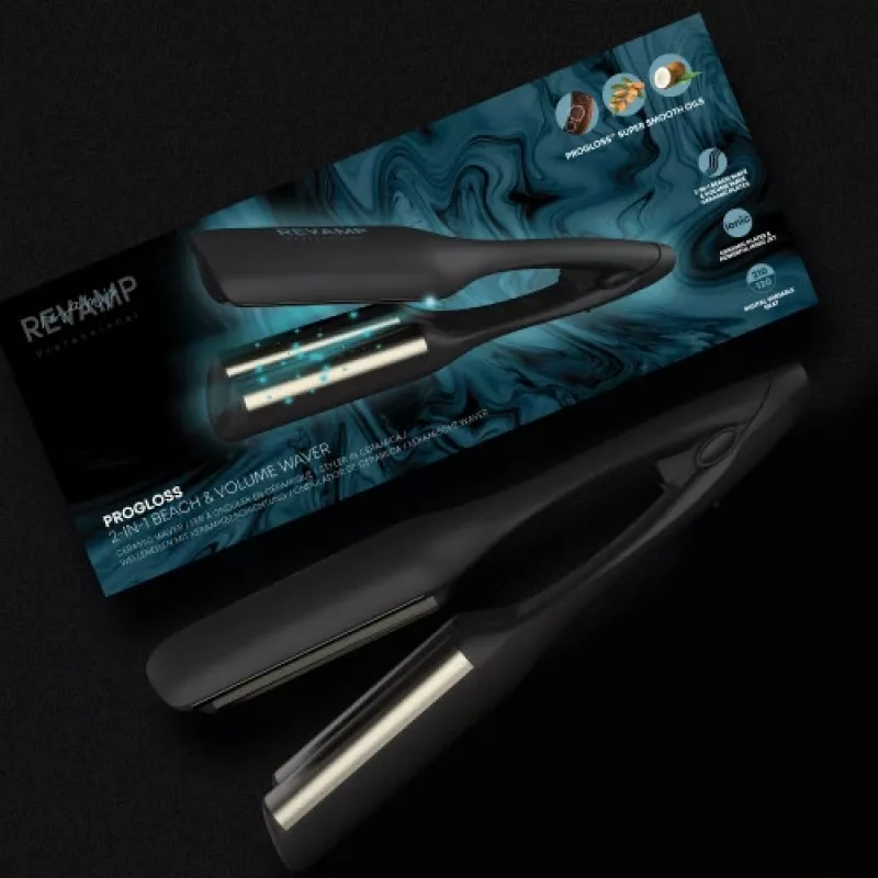 Revamp Progloss 2-in-1 Beach & Volume Waver lokirull Warm Must 3 m