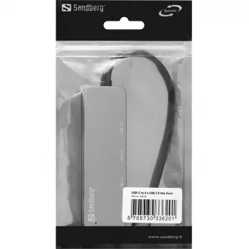 USB-jaotur Sandberg USB-C kuni 4x USB 3.0 Hub SAVER