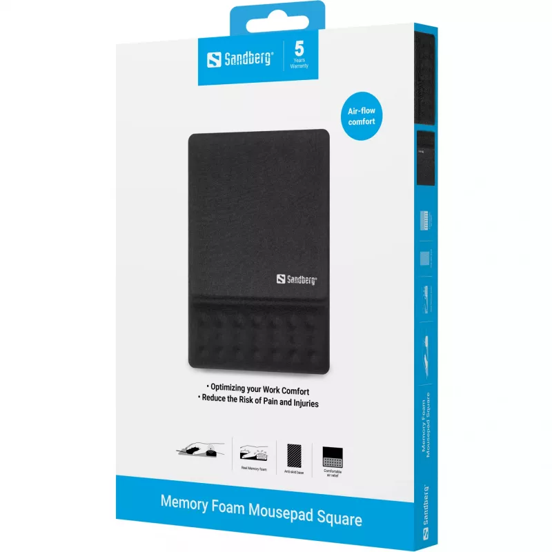 hiirpad Sandberg Memory Foam hiirpad Square