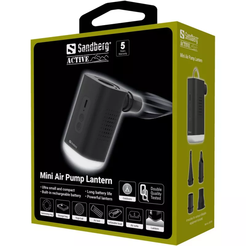 Sandberg Mini Air Pump Lantern Sandberg 0.04 bar 200 l/min Aku 5V 2A