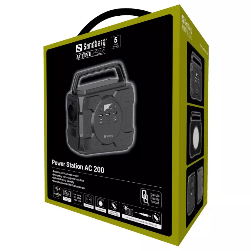 Kaasaskantav aku Sandberg Power Station AC 200, 48000 mAh