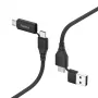 Hama 00201537 USB-kaabel USB 2.0 1,5 m USB A/USB C USB C/Micro-USB B Must