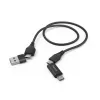 Hama 00201537 USB-kaabel USB 2.0 1,5 m USB A/USB C USB C/Micro-USB B Must