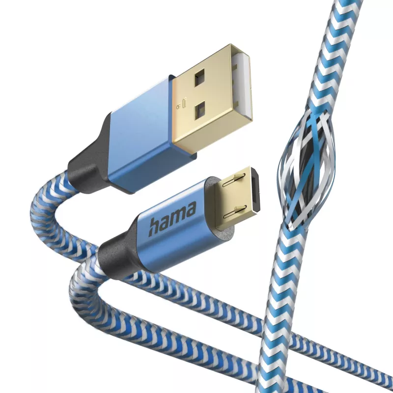 Hama peegelduv USB-kaabel USB 2.0 1,5 m USB A Micro-USB B sinine