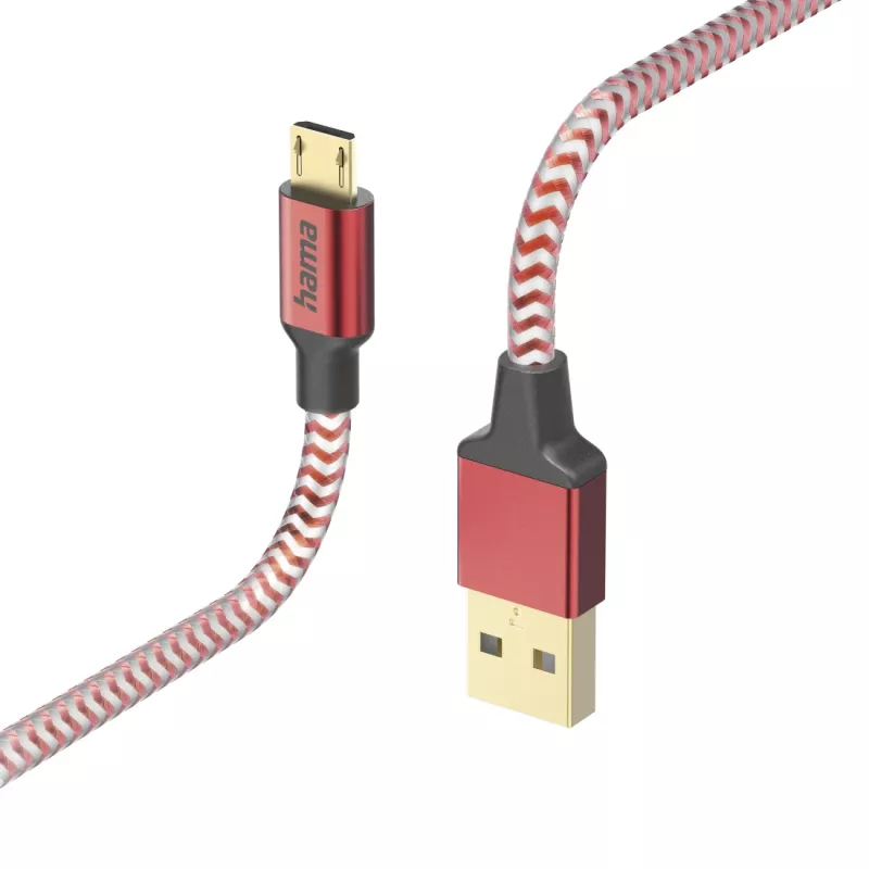 Hama Reflective USB-kaabel USB 2.0 1,5 m USB A Micro-USB B punane