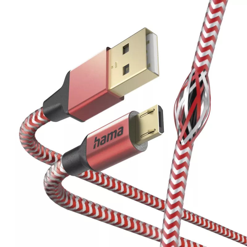 Hama Reflective USB-kaabel USB 2.0 1,5 m USB A Micro-USB B punane