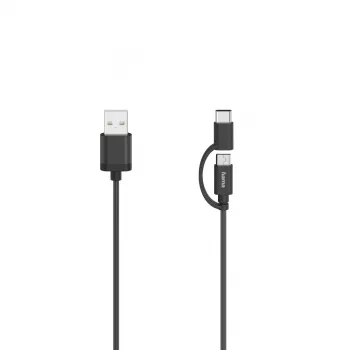 Hama 00200616 USB-kaabel USB 2.0 0,75 m USB A USB C/Micro-USB A Must