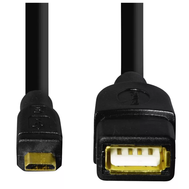 Hama 173892 USB-kaabel USB 2.0 0,15 m Micro-USB B USB A Must