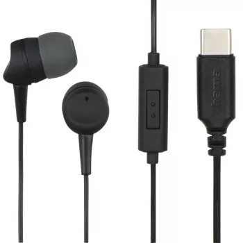 Hama 00184192 kõrvaklapid/peakomplekt Juhtmega ühendatav Kõrvasisene Kõned/muusika USB USB-C Must, tumehall