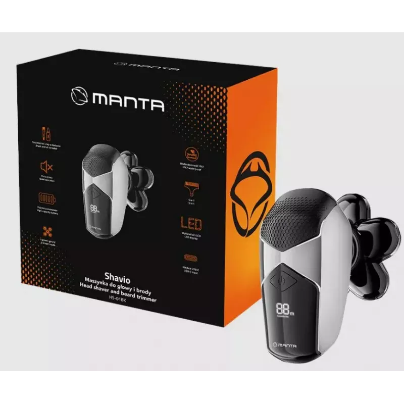 Manta HS-01BK Shavio pea- ja habemeajamiskomplekt, must/kroom