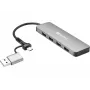Sandberg USB-C/A kuni 4xUSB 3.0 jaotur alumiinium 5000 Mbit/s