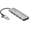 Sandberg USB-C/A kuni 4xUSB 3.0 jaotur alumiinium 5000 Mbit/s