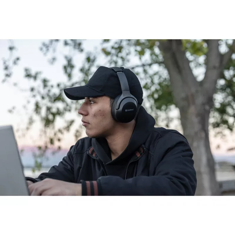 Sandberg Wireless Travel Headset ANC+ENC, juhtmevaba, kõned/muusika, 228 g, peakomplekt, must