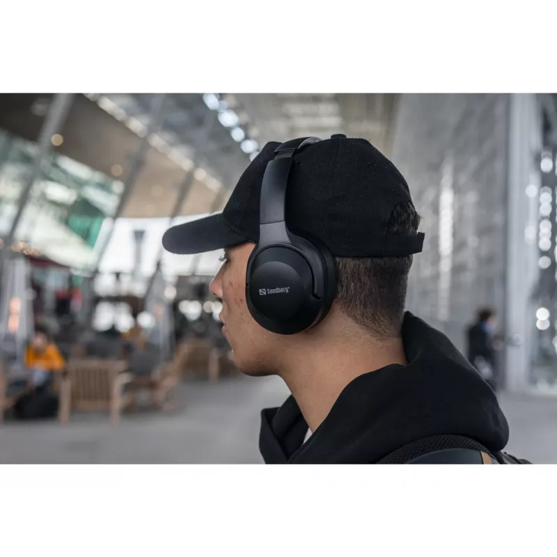 Sandberg Wireless Travel Headset ANC+ENC, juhtmevaba, kõned/muusika, 228 g, peakomplekt, must