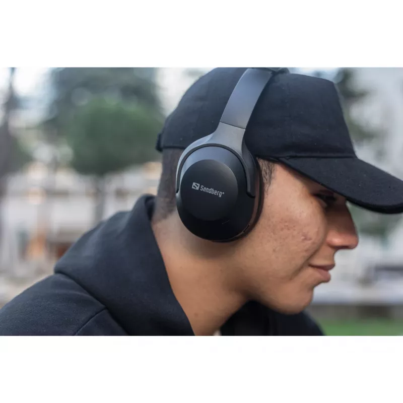 Sandberg Wireless Travel Headset ANC+ENC, juhtmevaba, kõned/muusika, 228 g, peakomplekt, must