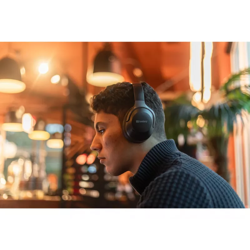 Sandberg Wireless Travel Headset ANC+ENC, juhtmevaba, kõned/muusika, 228 g, peakomplekt, must