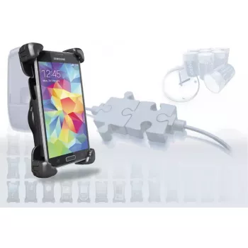 Aktiivne autotelefoni hoidik Bury THB S9 Cradle Universal XXL — mobiiltelefonidele/nutitelefonidele, must
