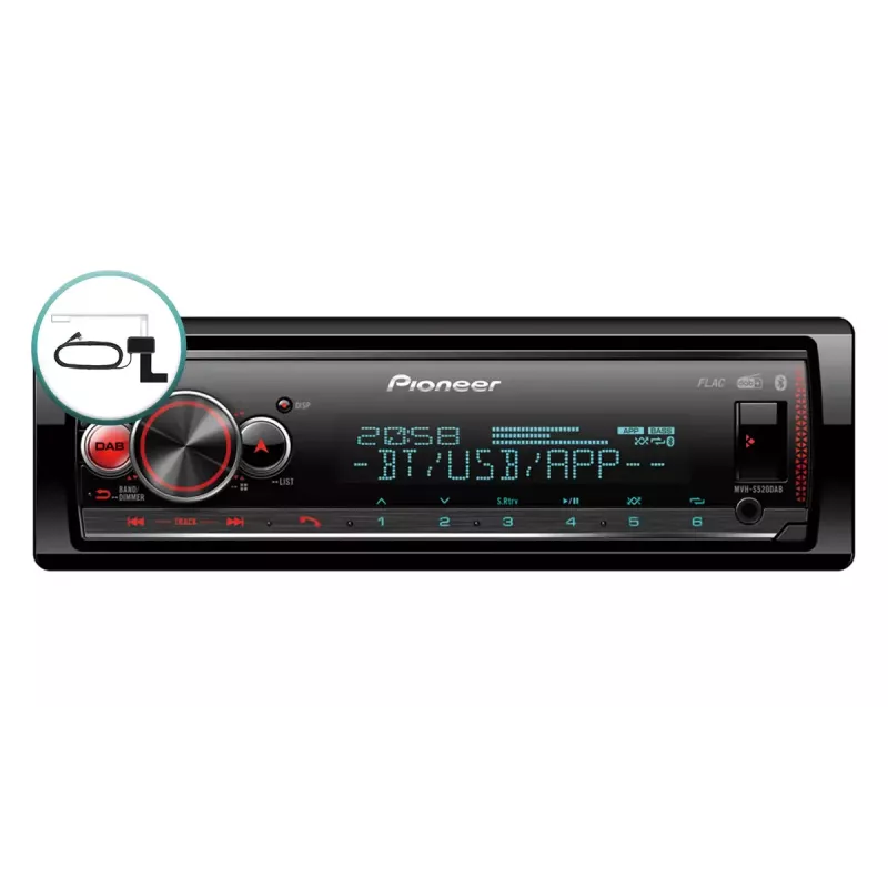 Car Media Receiver Pioneer MVH-S520DABAN 200W Bluetooth Must