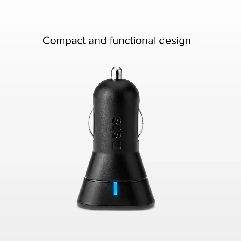 Auto USB laadija SBS Mobile TECR2USB24AFAST — auto sigaretisüütaja laadija, universaalne, must