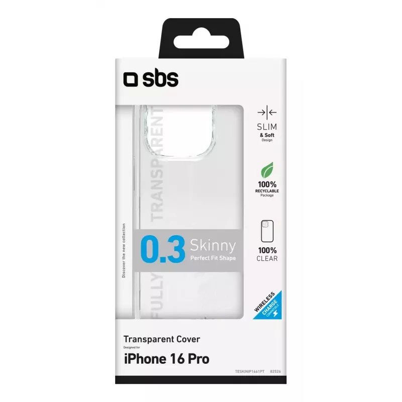 Mobiiltelefoni ümbris SBS TESKINIP1661PT iPhone 16 Pro-le 16 cm Läbipaistev