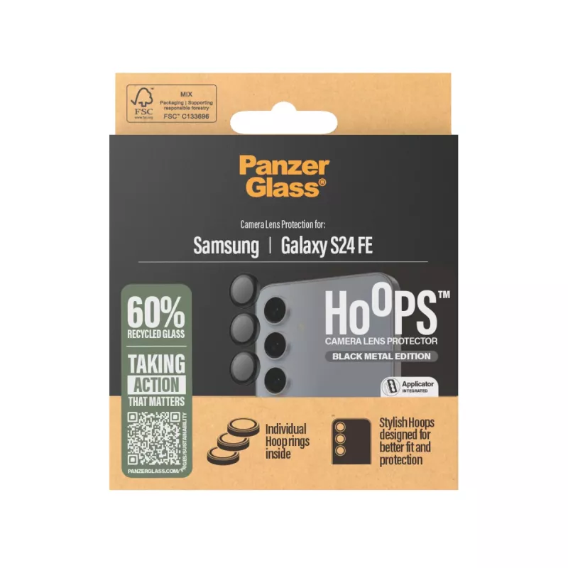 PanzerGlass ® Hoops® kaamera objektiivi kaitse must Samsung Galaxy S24 FE