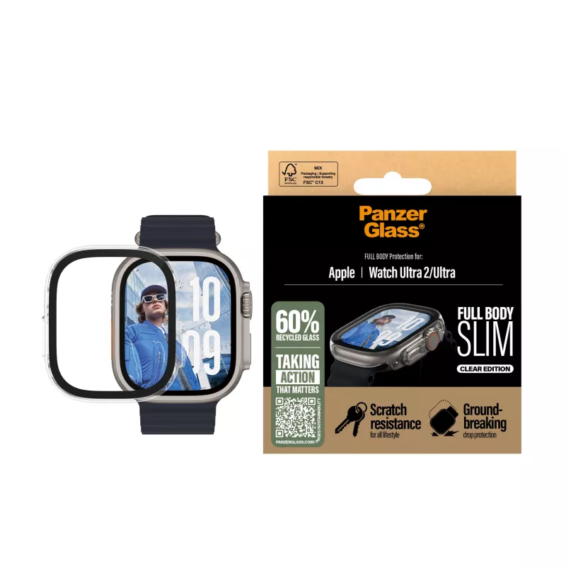 PanzerGlass ® Case Full Body õhuke Transparent Apple Watch Ultra 3 | Ultra 2 | Ultra | 49mm