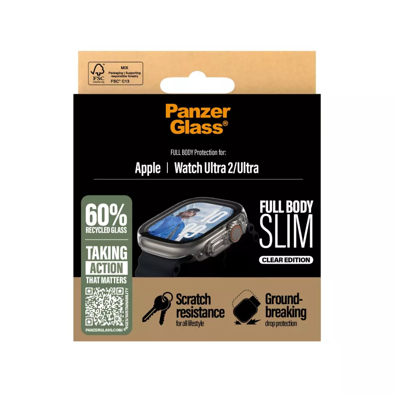 PanzerGlass ® Case Full Body õhuke Transparent Apple Watch Ultra 3 | Ultra 2 | Ultra | 49mm