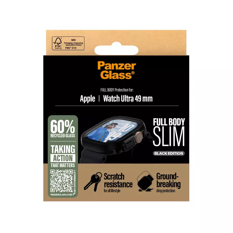 PanzerGlass ® Case Full Body õhuke Must Apple Watch Ultra 3 | Ultra 2 | Ultra | 49mm