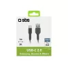 USB-kaabel SBS Mobile TECABLETYC1KPOS — USB A kuni USB C, USB 2.0, 1 m, must