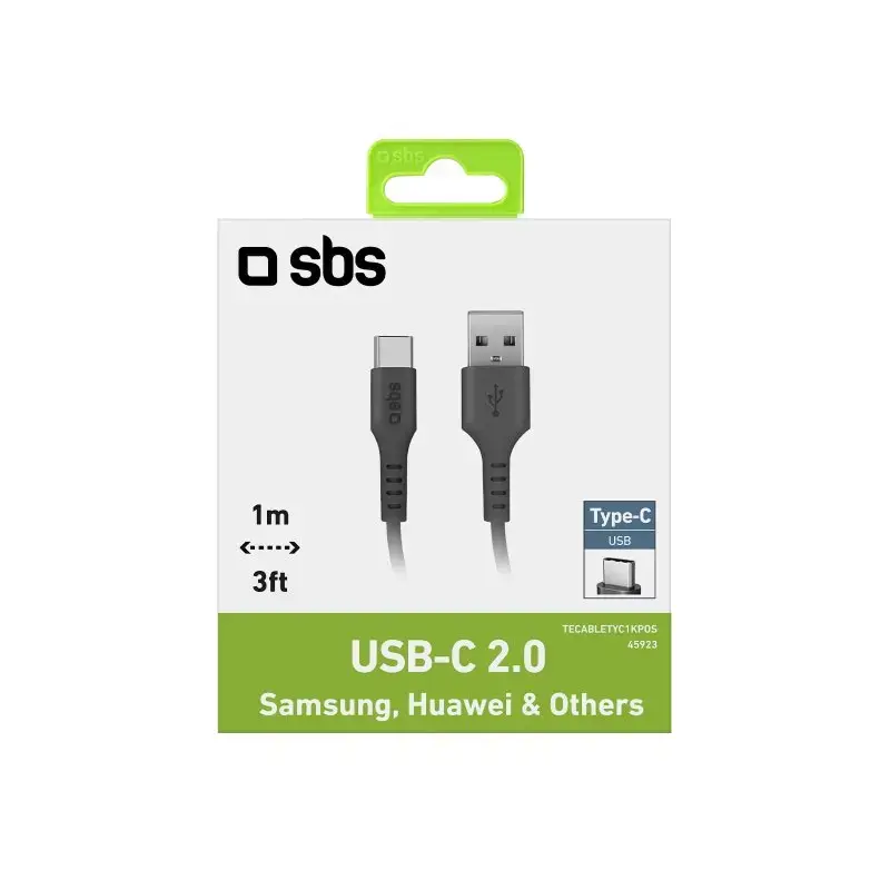 USB-kaabel SBS Mobile TECABLETYC1KPOS — USB A kuni USB C, USB 2.0, 1 m, must
