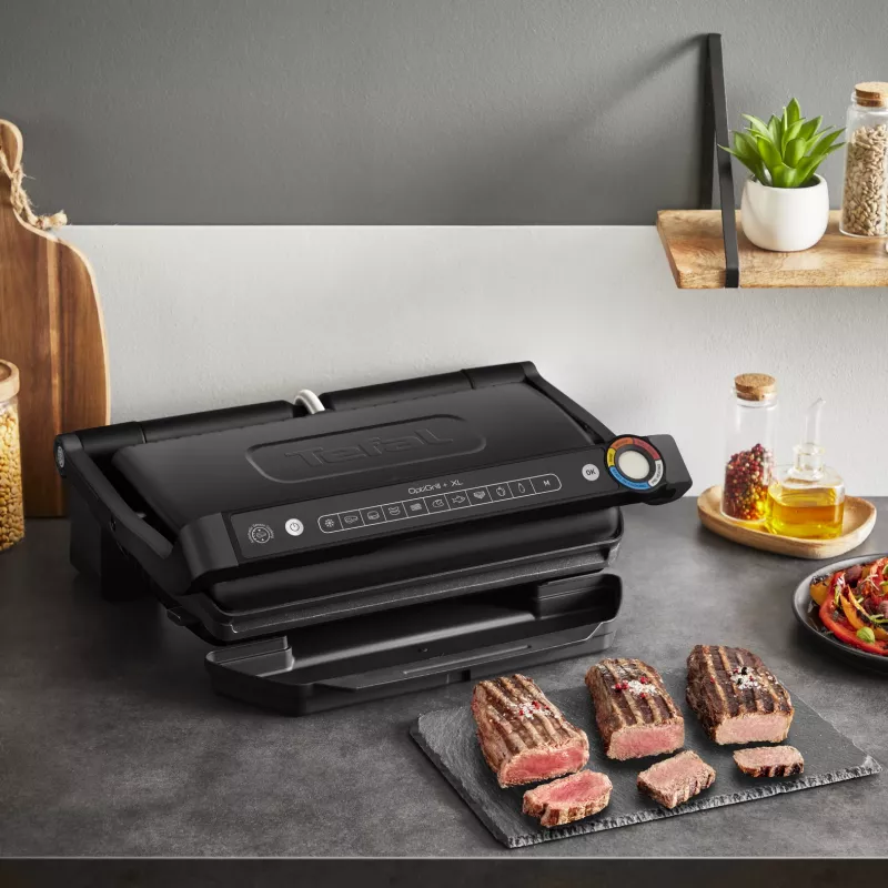 Kontaktgrill Tefal Optigrill+ XL GC727810 2000W, ristkülikukujuline, reguleeritav termostaat, must, 445×365×175mm