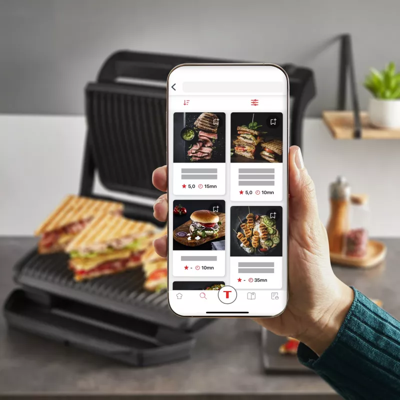 Kontaktgrill Tefal Optigrill+ XL GC727810 2000W, ristkülikukujuline, reguleeritav termostaat, must, 445×365×175mm