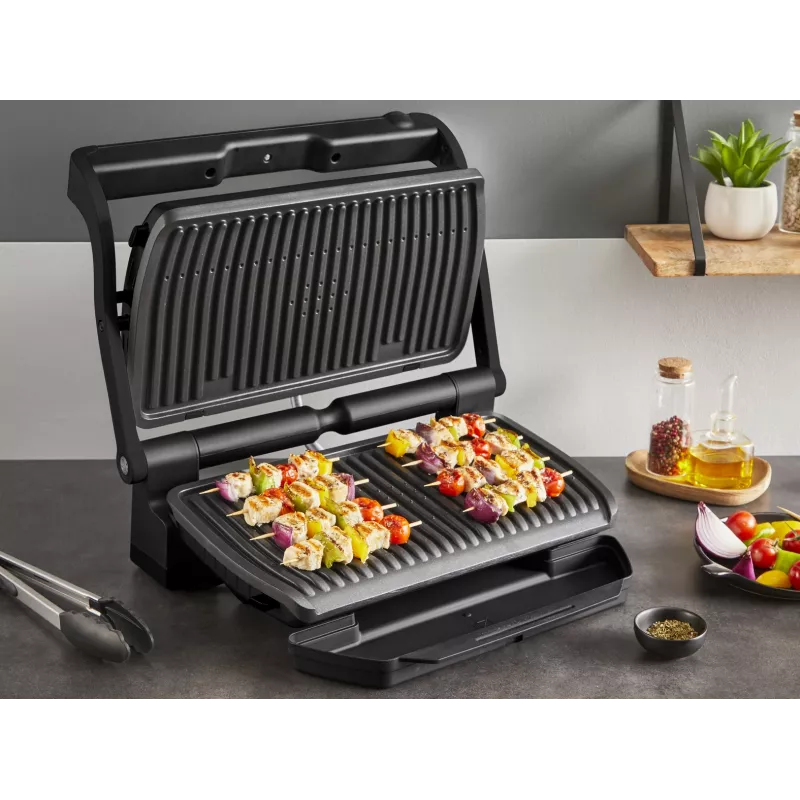 Kontaktgrill Tefal Optigrill+ XL GC727810 2000W, ristkülikukujuline, reguleeritav termostaat, must, 445×365×175mm