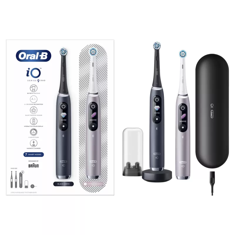 Pöörlev-võnkuv hambahari Oral-B iO 80363731 Must Hõbedane Täiskasvanu Igemehooldus Tundlik Valgendamine