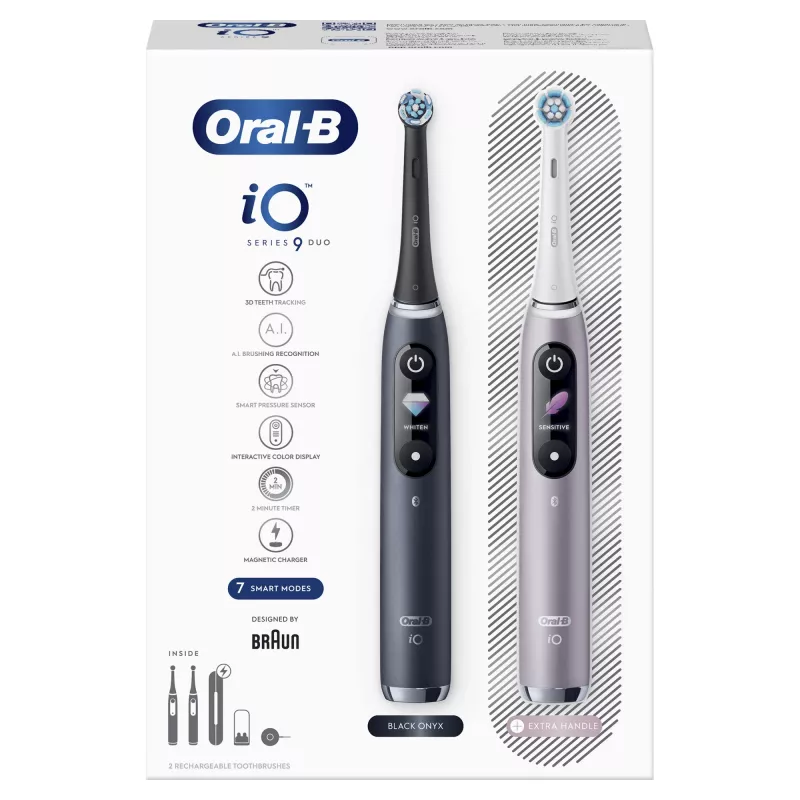 Pöörlev-võnkuv hambahari Oral-B iO 80363731 Must Hõbedane Täiskasvanu Igemehooldus Tundlik Valgendamine