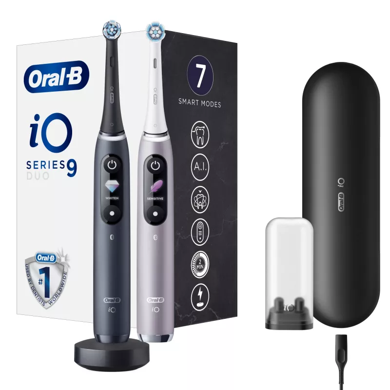 Pöörlev-võnkuv hambahari Oral-B iO 80363731 Must Hõbedane Täiskasvanu Igemehooldus Tundlik Valgendamine