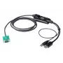 ATEN DisplayPort konsoolimuundur, 1,8 m, USB, DisplayPort, Must, USB Type A + DisplayPort, SPHD-15