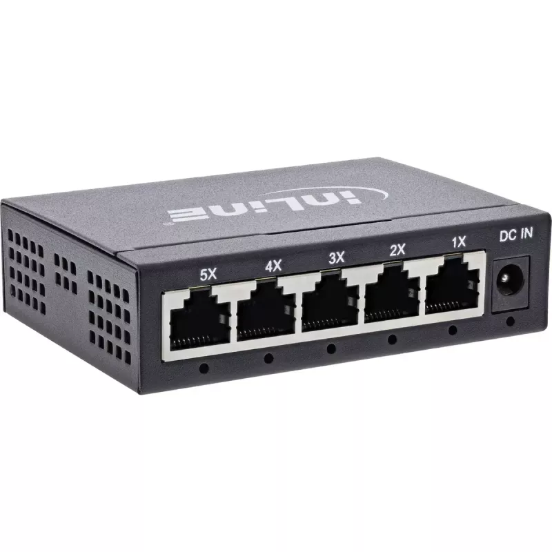 InLine Gigabit võrgulüliti 5 pordiga, 1 Gb/s, lauaarvuti, metallist korpus, ventilaatorivaba