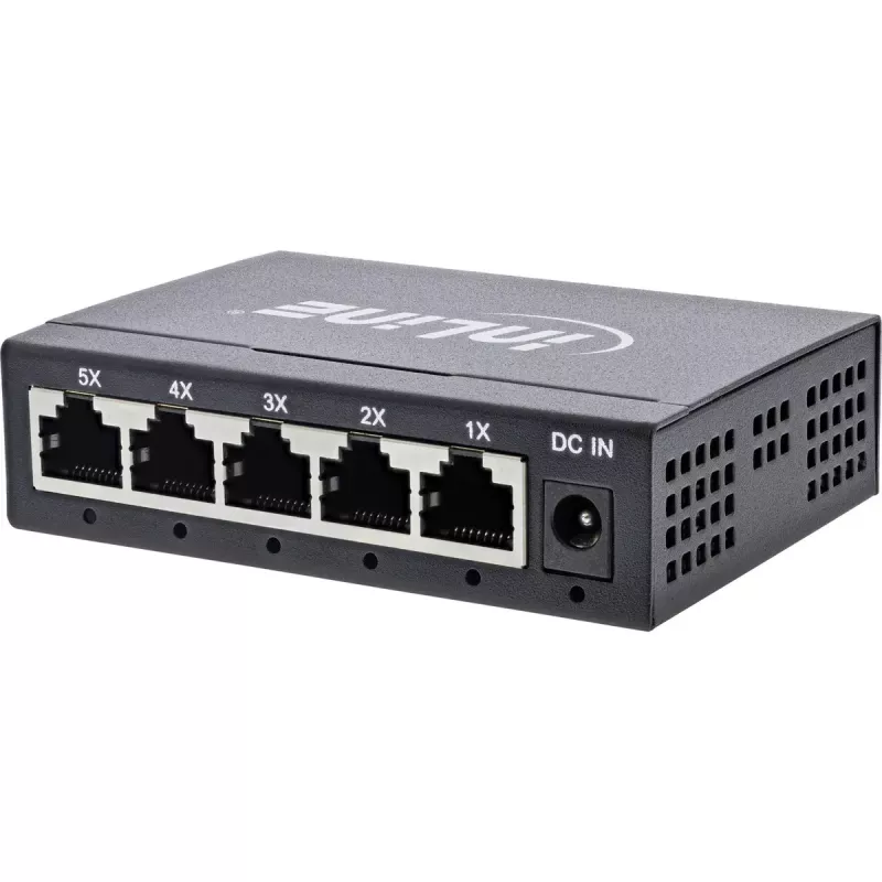 InLine Gigabit võrgulüliti 5 pordiga, 1 Gb/s, lauaarvuti, metallist korpus, ventilaatorivaba