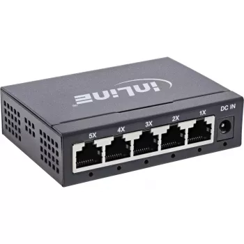 InLine Gigabit võrgulüliti 5 pordiga, 1 Gb/s, lauaarvuti, metallist korpus, ventilaatorivaba