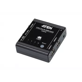 ATEN 3-pordiline True 4K HDMI lüliti, HDMI, metall, must, 60 Hz, 5 m, 3840 x 2160, 4096 x 2160