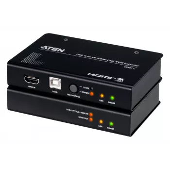 AV KVM pikendaja ATEN CE801 — USB True 4K HDMI üle Cat6 (4K @ 70 m / FHD @ 100 m), HDMI ja USB Type-A, must